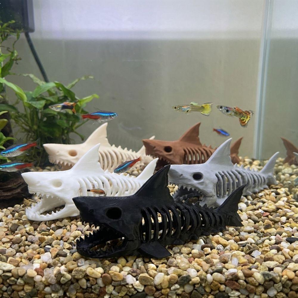 Skull Replica Shark Skeleton Hideaway House Unpainted Aquarium Underground Cave Cosplay Props