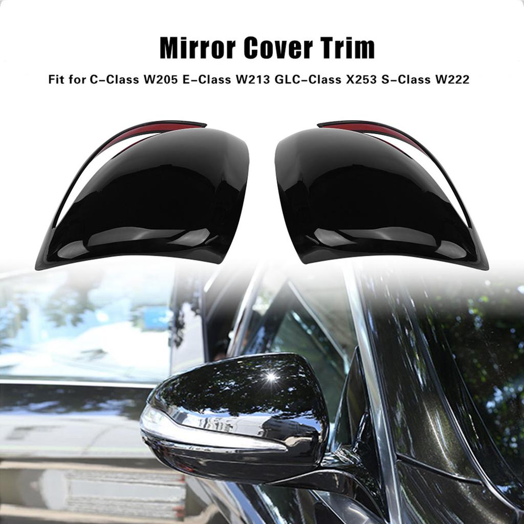 Car Rearview Mirror Cap Cover Trim for C Class W205 E Class W213 X253 Piano Black