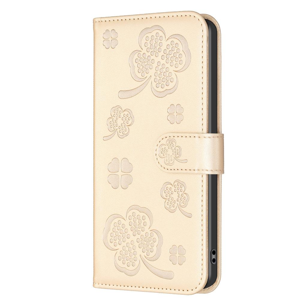 For Oppo A38,A18,A58,A98,A78,Realme C55,C53,C33,Find X6,A57 4G...Lucky Grass Four Leaf Clover Pattern PU Leather Flip Stand Wallet Phone Case Cover