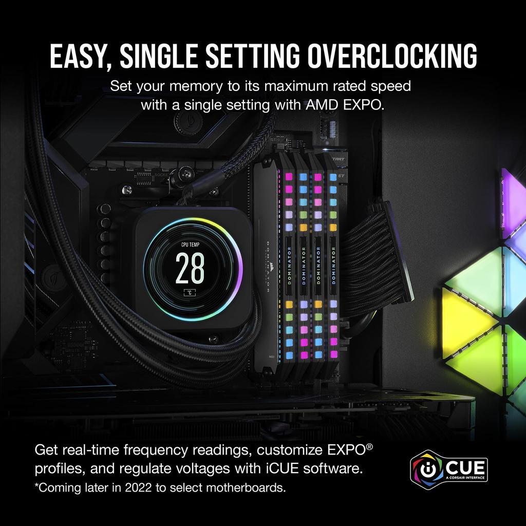 Память для настольного ПК CORSAIR DOMINATOR PLATINUM RGB серии DDR5 64 ГБ x CMT64GX5M2B5200Z40K DDR5-5200 МГц (ПК5-41600) [32ГБ 2]