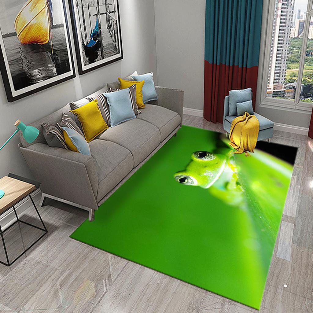 Ковер Лягушка Красочный Милый Ковер с Животным Принтом для Ванной Нескользящий Коврик для Зоны Гостиная Детская Спальня Напольный Коврик Декор для Прихожей