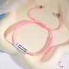 Breast Cancers Awareness Hope Bracelet for Women Pink Ribbon Charm Braided Rope Wrist Wrap Bangle Handmade Jewelry Gift