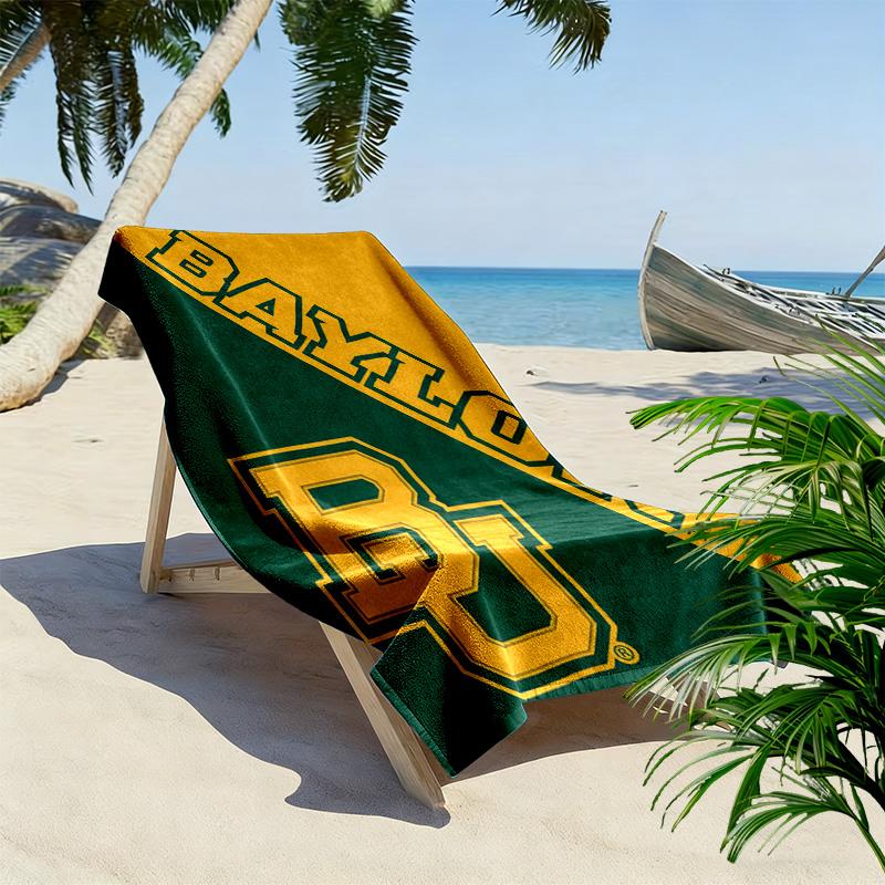 Baylor Bears Print Beach Towel, Large Soft Quick Dry Towel for Beach Camping Swimming