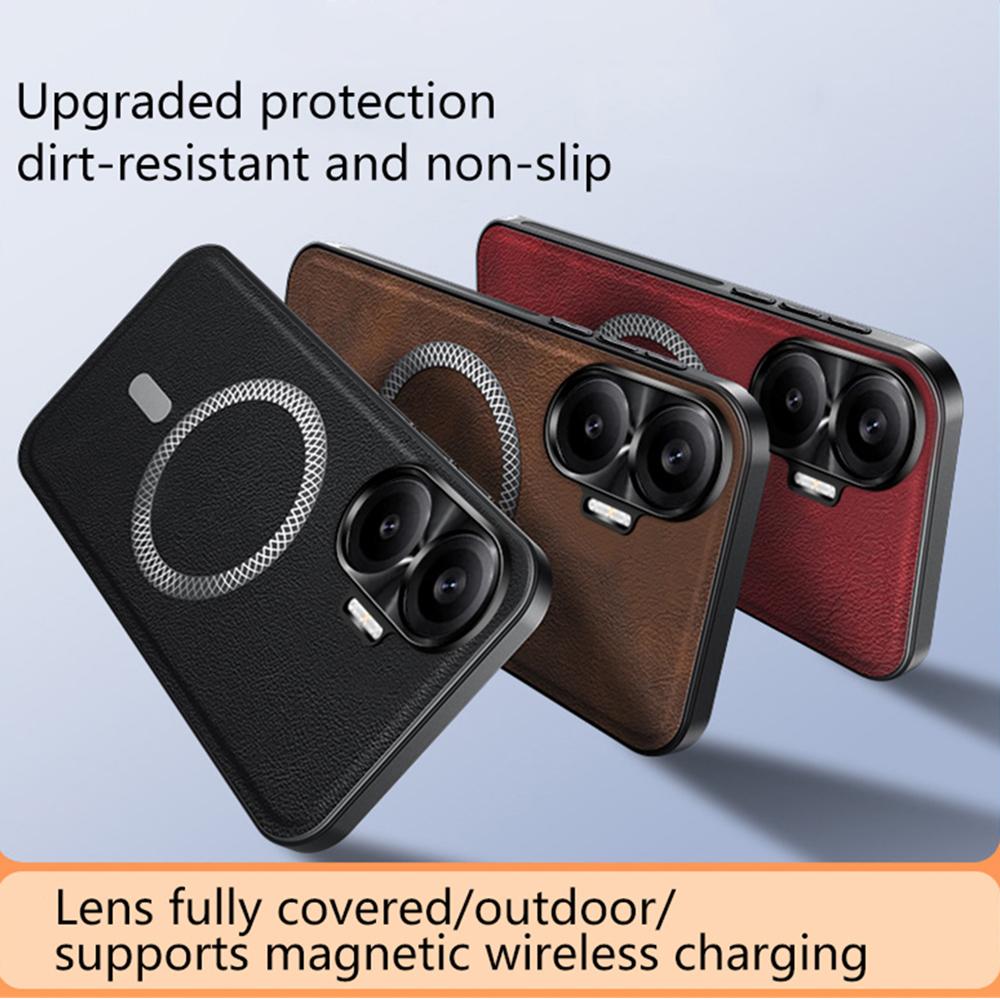 Чехол для Xiaomi Redmi Turbo 4 Pro 5G, совместимый с MagSafe, задняя крышка телефона из ПУ ТПУ ПК с металлическим ободком для объектива