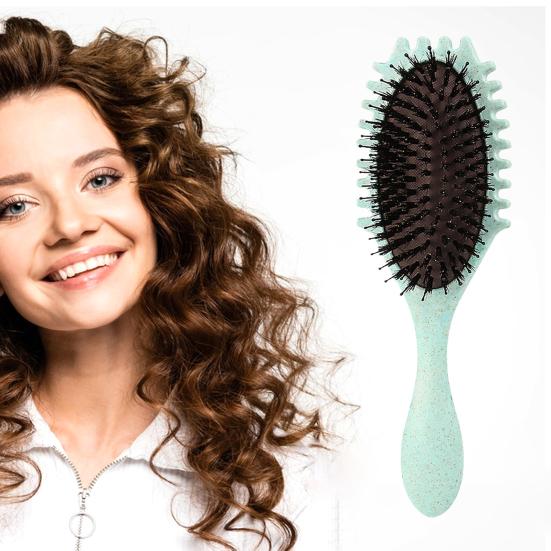 Щетка для волос с мягкой щетиной для массажа кожи головы, женская расческа для вьющихся волос, расческа для укладки волос, парикмахерский инструмент для девочек