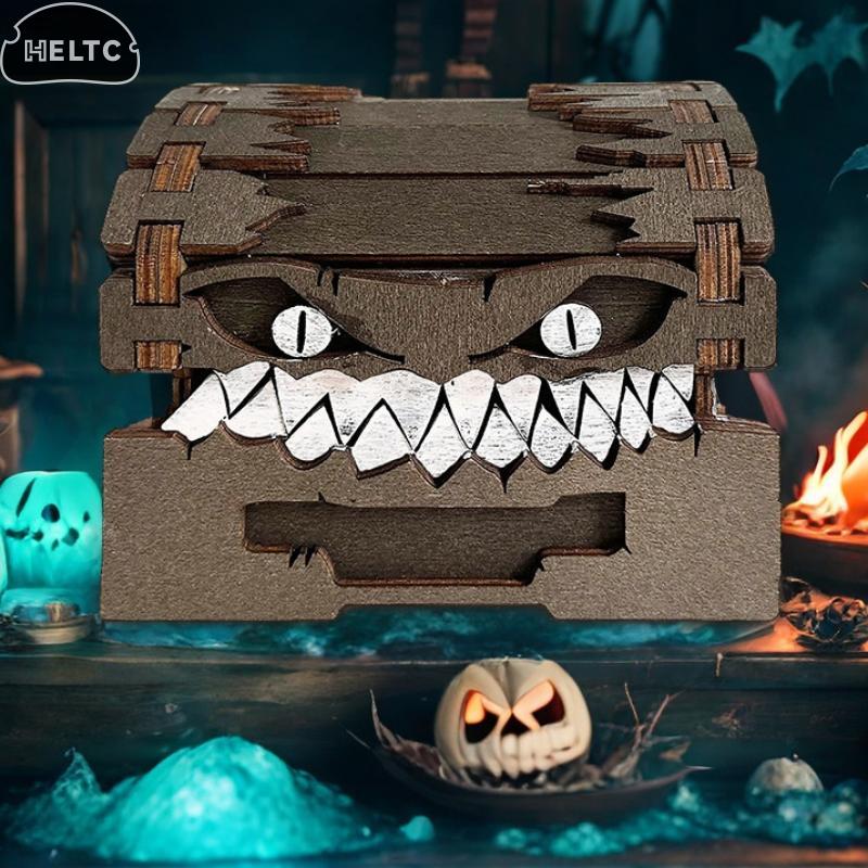 Деревянные в наличии Игровые Фигурки Dungeons & Dragons Фигурка Мимик Dnd Креативный Монстр Сундук с Сокровищами Фигурка Коробка Хэллоуин Игрушка Подарок