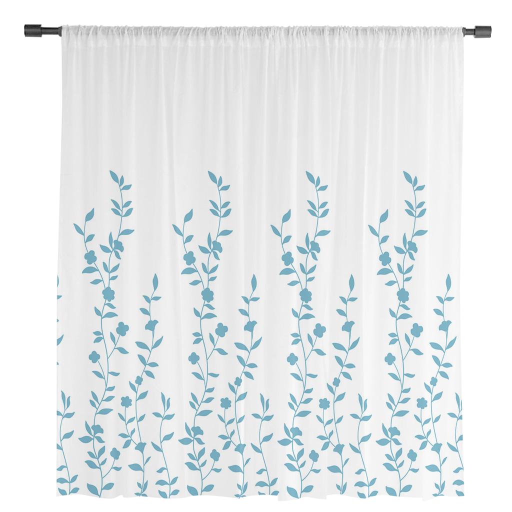 Растение Цветок Прозрачные Шторы Для Гостиной Кухни Детской Спальни Вуаль Подвесные Шторы