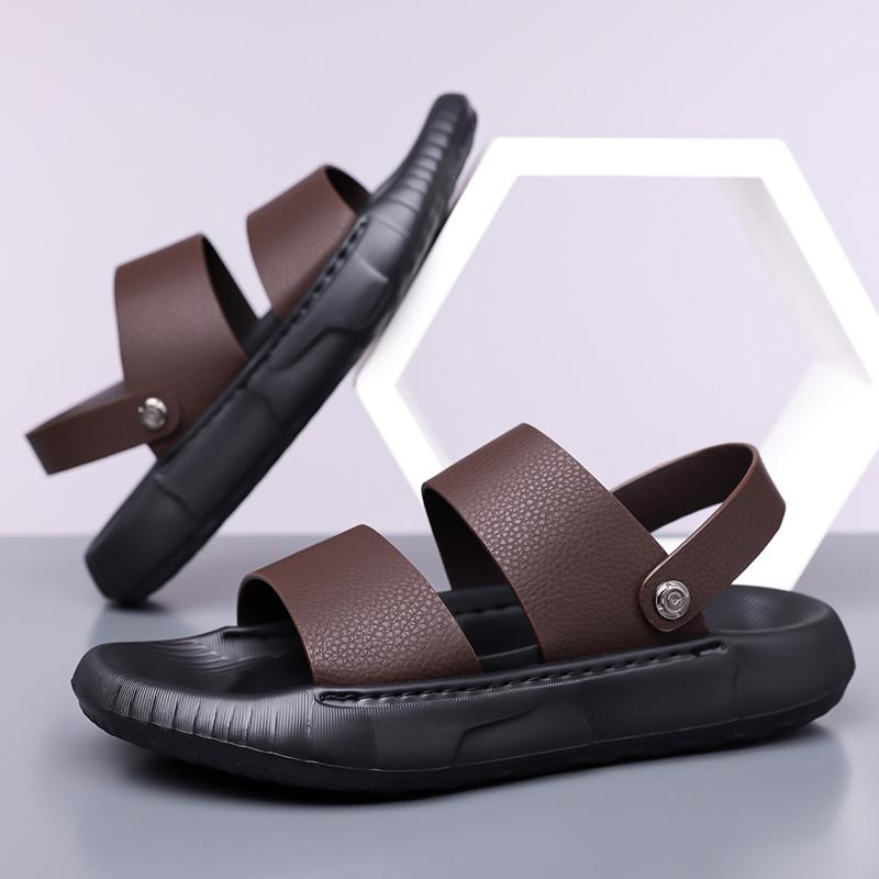 Fashion Minimalism Summer Men Soft High Quality Leisure Sandals Men's Outdoor Ventilation Lightweigh Non-slip Genuine Leather Sandals