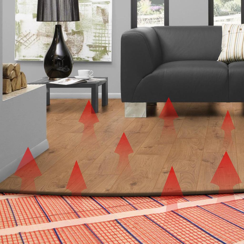Underfloor Heating Mat Electric Radiant Self-Adhesive Floor Heating System 200w/2 Warmmat