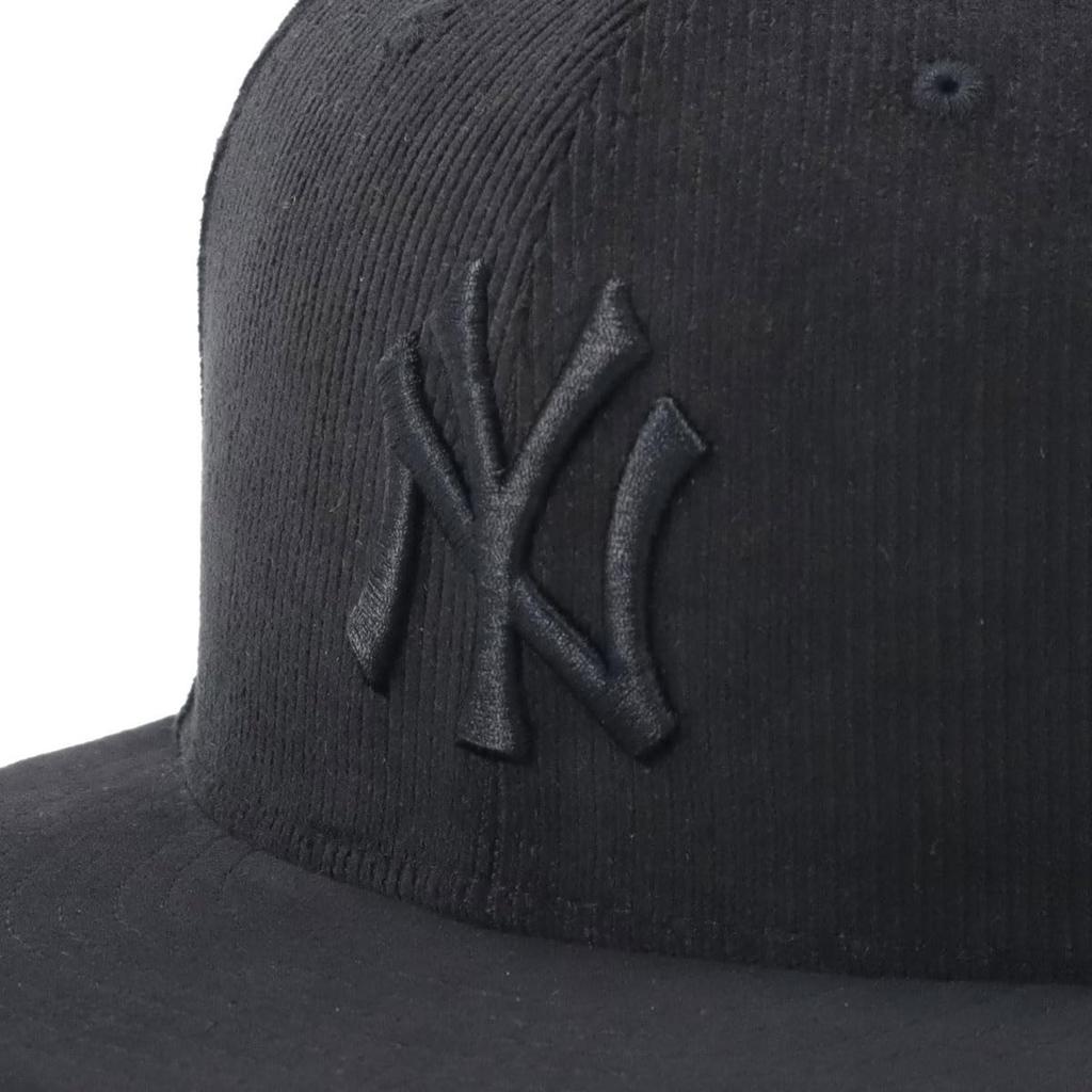 New Era 59FIFTY Cap MLB New York Yankees NY Black Micro Corduroy Tonal Color ONSPOTZ Exclusive and 5950 Straight Flat Visor Perfect for Spring and