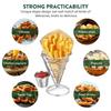 French Fries Holder Basket with Sauce Dipper Fry Stand for Snacks Appetizers Stainless Steel Chip Cone Rack