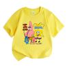 Kids Boys Girls 100% Cotton Short Sleeve T-shirt, Cute Cartoon Character Print Casual Crew Neck Tee, Comfortable Lightweight Top for Daily Wear in All