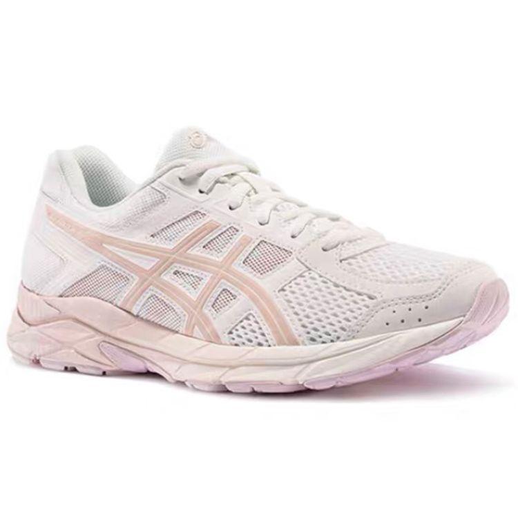 Asics Gel-Contend 4 Comfortable Fresh Fabric Synthetic Leather Cushioning Breathable Low-Top Casual Running Shoes Women Sneaker White Pink T8D9Q-105