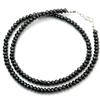Silver One ожерелье из серебра 925 пробы с черной шпинелью 6 мм длиной, черные бусины для женщин [ширина 40 см]