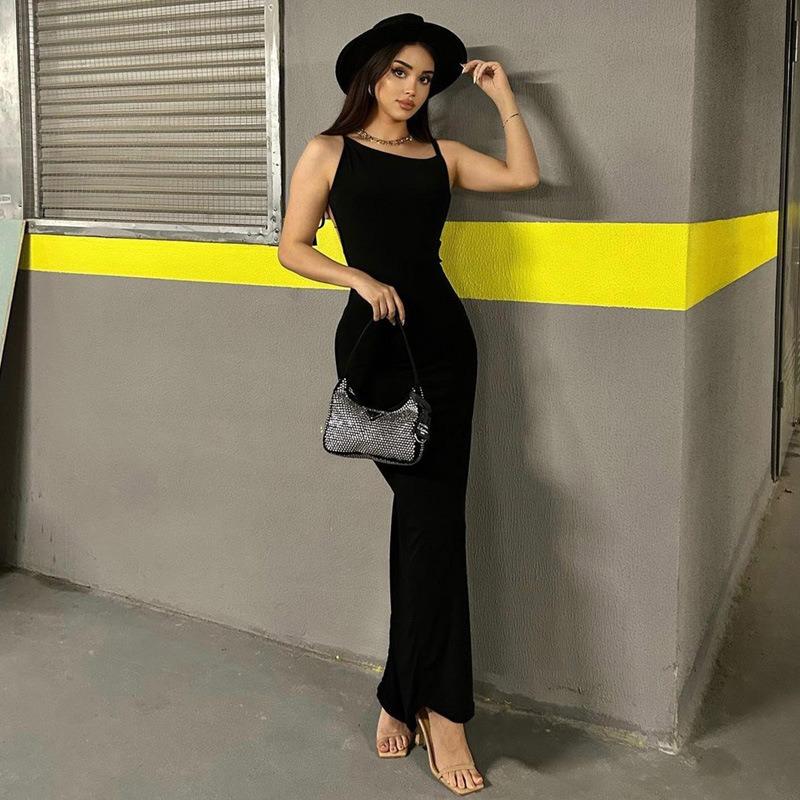 Женское модное облегающее платье с открытой спиной, шнуровкой, ремешком на плечо, длинной сумкой и ягодицами