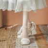 Fairy Wind Engagement Bridesmaid Shoes Are Not Tired of Daily Wear, Gentle Evening Wind Thick Heels High Heels Mary Jane Single Shoes Women