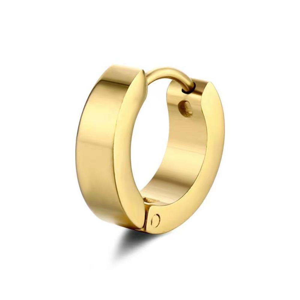 2pcs Stainless Steel Round Huggie Hoop Earrings Unisex Ear Buckle New Piercing Ear Studs Men