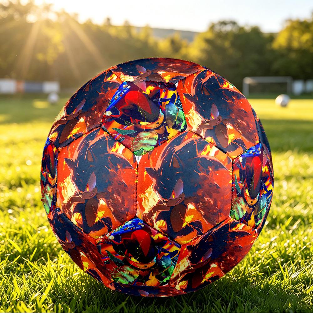 Sonic the Hedgehog Printed Size 5 Standard Football, Waterproof PU Training Soccer Ball for Outdoor Sports