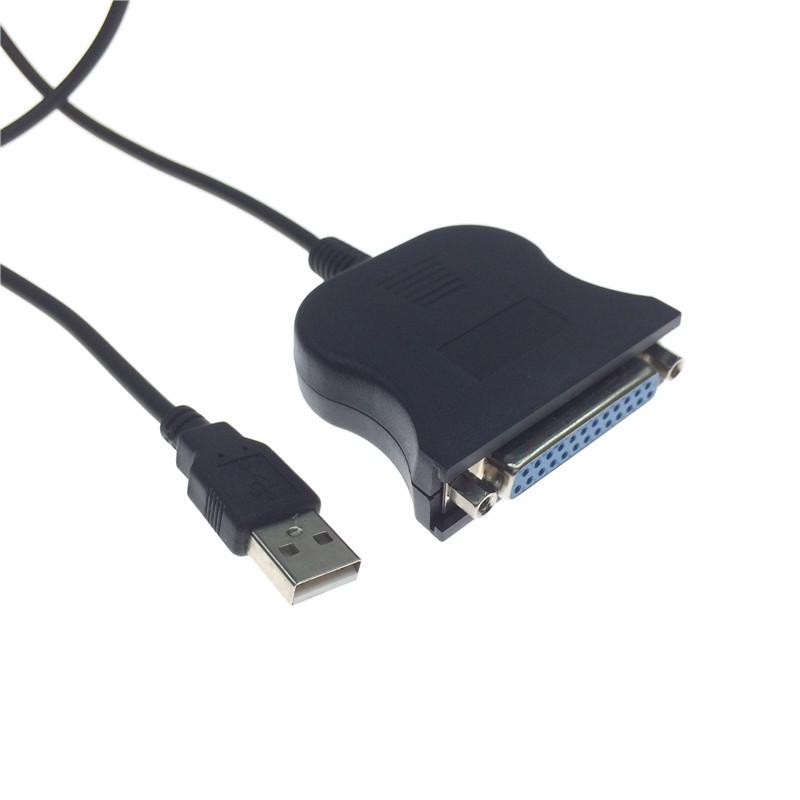USB 2.0 to DB25 Parallel Printer Cable, 25-Pin Female Connector