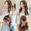 Elegant Pearl Hair Bands for Woman Fashion Long Ribbon Bow Girls Head Bands Pearl Braid Headbands Women Hair Accessories