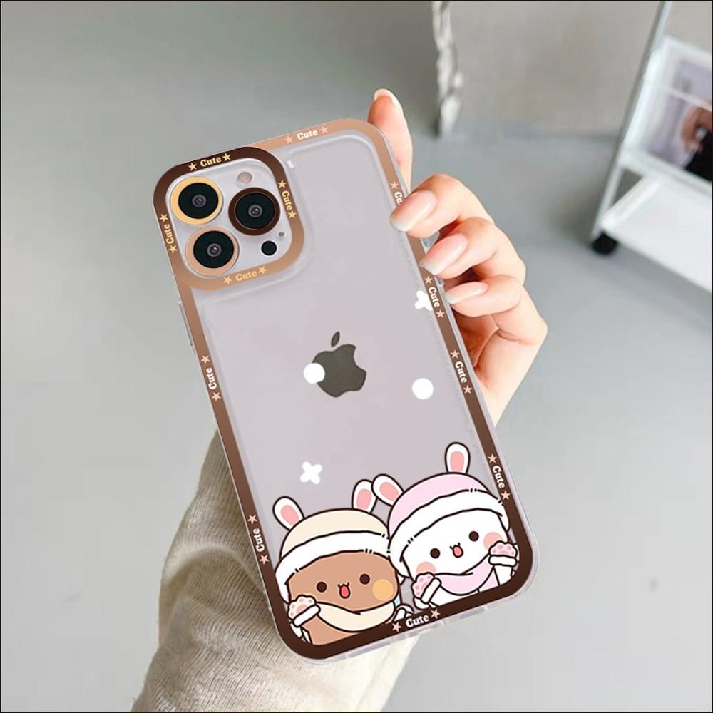 Bubududu Panda Phone Case For iPhone 11 12 13 14 Mini Pro Max XR X XS TPU Clear Case For 8 7 6 Plus SE 2020