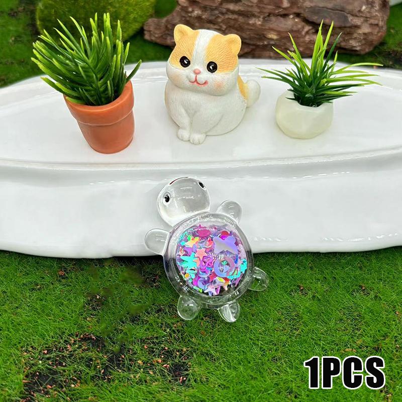 1 шт. Милая прозрачная светящаяся блестящая большая черепаха Diy Trendy Play Accessories Cream Gel Keychain Bag Подвеска