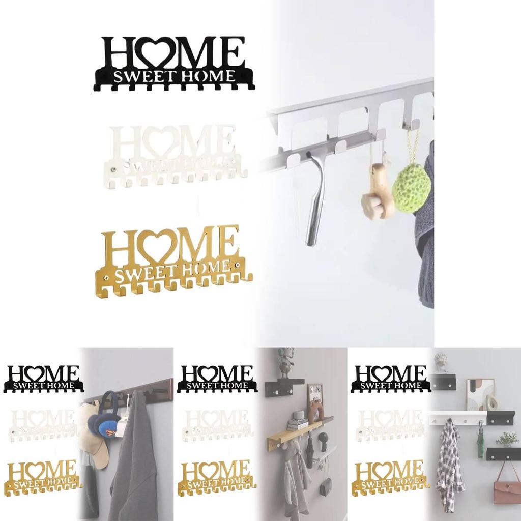 Modern Iron Home Letter Key Towel Organizer With Screw Mount For Household Storage