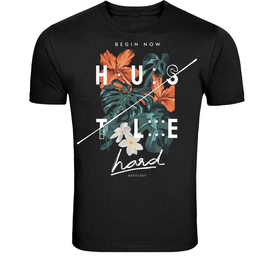 Begin Now Hustle To Life Tropical Flowers T-Shirt - Motivational