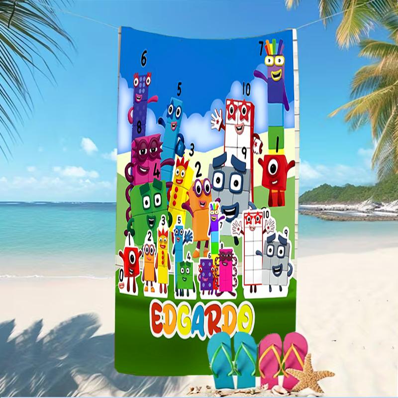 Customizable personalized beach towels Numberblocks themed designs.Suitable for the beach, yoga, sports;ideal as beach accessories