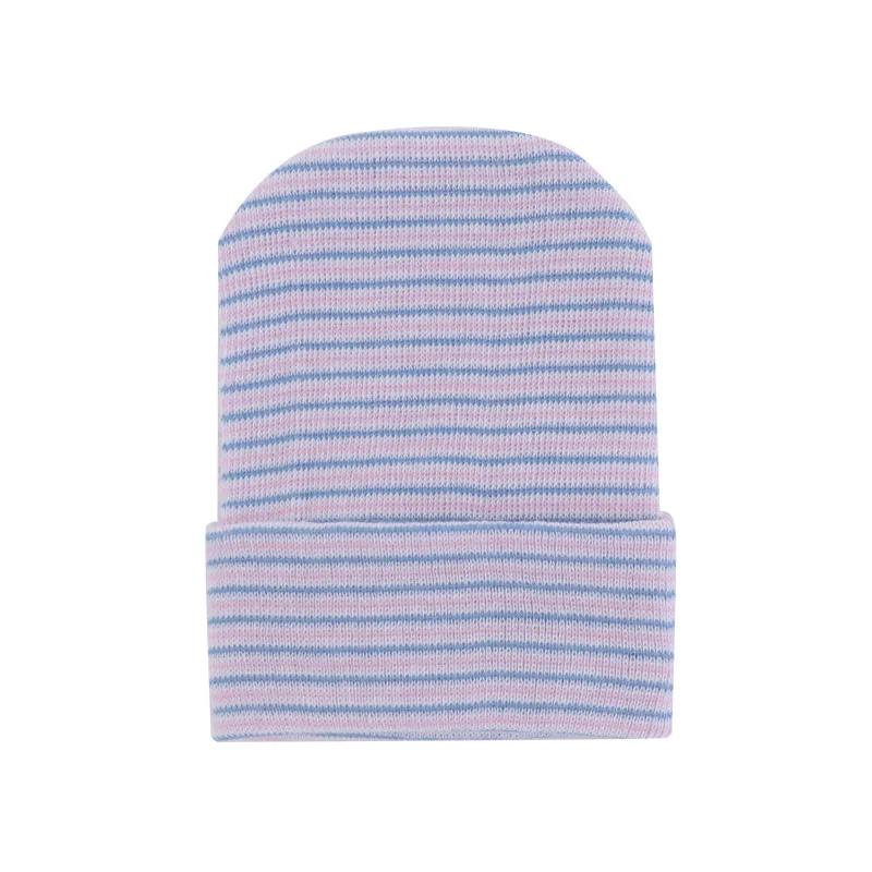 Cute Newborn Baby Hat Infant Girl Boy Comfy Striped Hospital Cap Winter Warm Toddler Outdoor Casual Beanie Newborn Hat