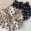 Retro Pleated Satin Polka Dots Large Hair Scrunchies Headbands Womens Fashion Temperament Head Rope Hair Tie Female Rubber Band