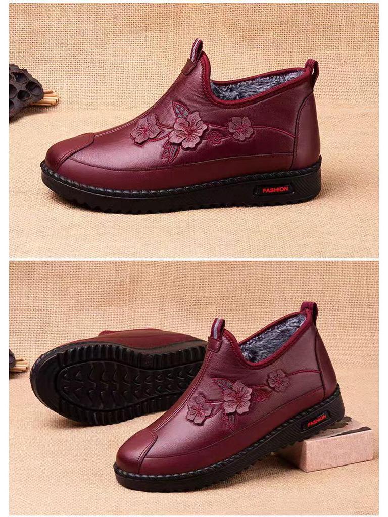 Женская зимняя бархатная нескользящая теплая обувь для пожилых людей