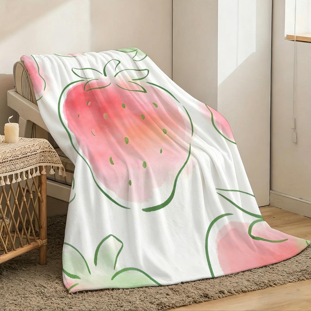 fruit cute Throw Lightweight 240g Flannel Blanket Soft Skin-friendly for Summer Cooling