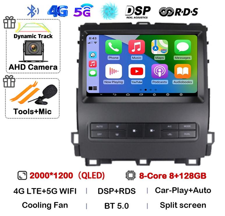 Android 14 Car Radio For Toyota Land Cruiser Prado 120 For Lexus GX470 GX 470 J120 2002-2009 Multimedia Video GPS Player Stereo