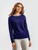 Korean Style Beaded Pullover Sweater for Women - Autumn/Winter Round Neck, Long Sleeve, Loose Fit, Slimming Knitwear, Elegant Base Layer Top
