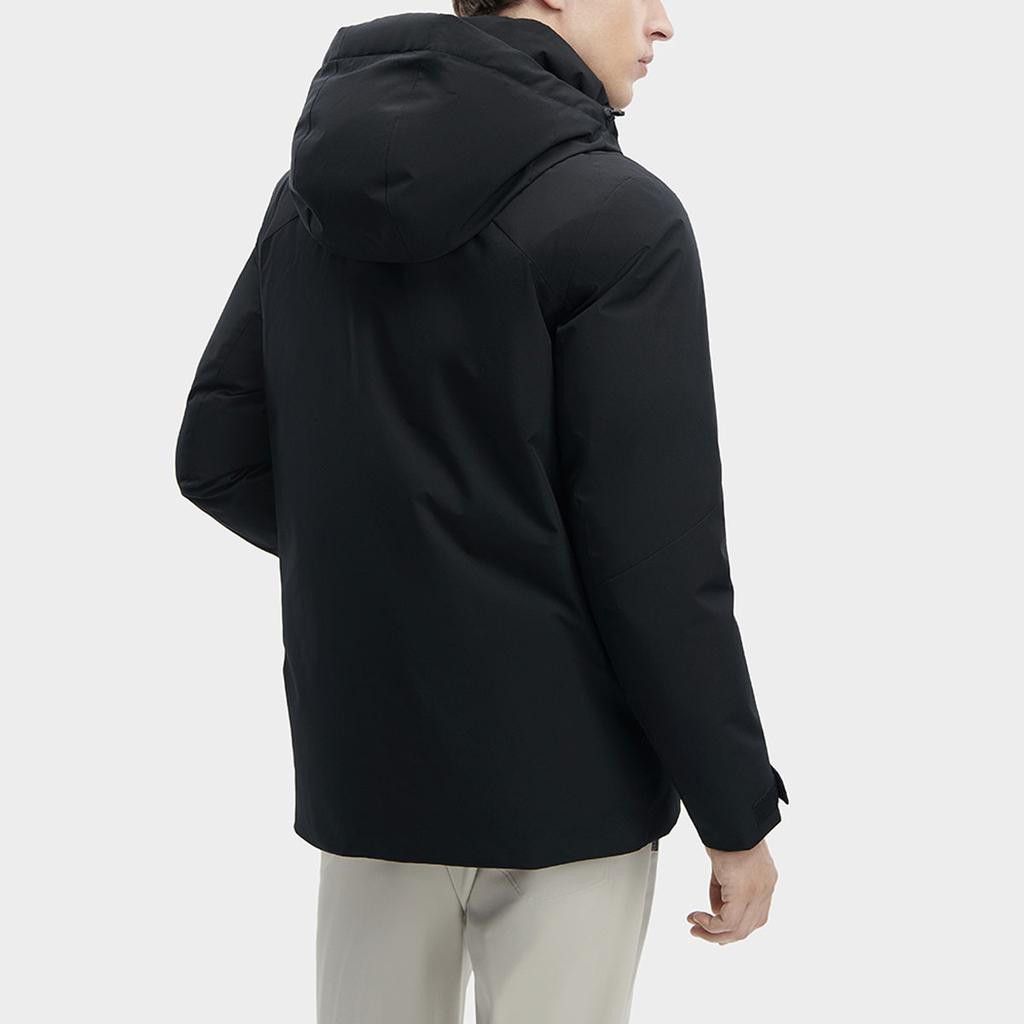 Fila Мужская повседневная куртка-пуховик средней длины с капюшоном однотонного цвета, верхняя одежда, черная F11M342903F-BK