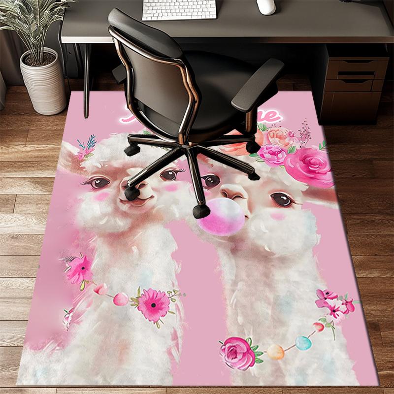 1PC Custom Name Llama Party Celebration Theme Floor Mat Ideal for Living Room, Game Rooms, Office, Bedroom, Floor Mat Playful Design