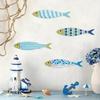 4 Pcs Wooden Fish Wall Decor Nautical Coastal Wall Art Blue Fish Wall Sculpture Lake House Hanging Decor for Bathroom Bedroom