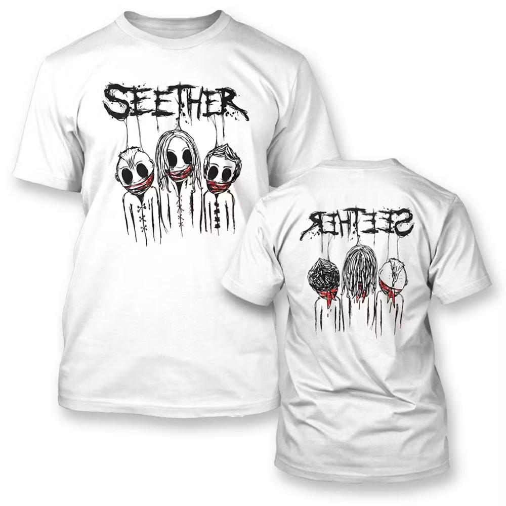 Cheap seether t shirt Shop Seether Scratch Grin Logo Shirt SEG_503 Unisex T-Shirt