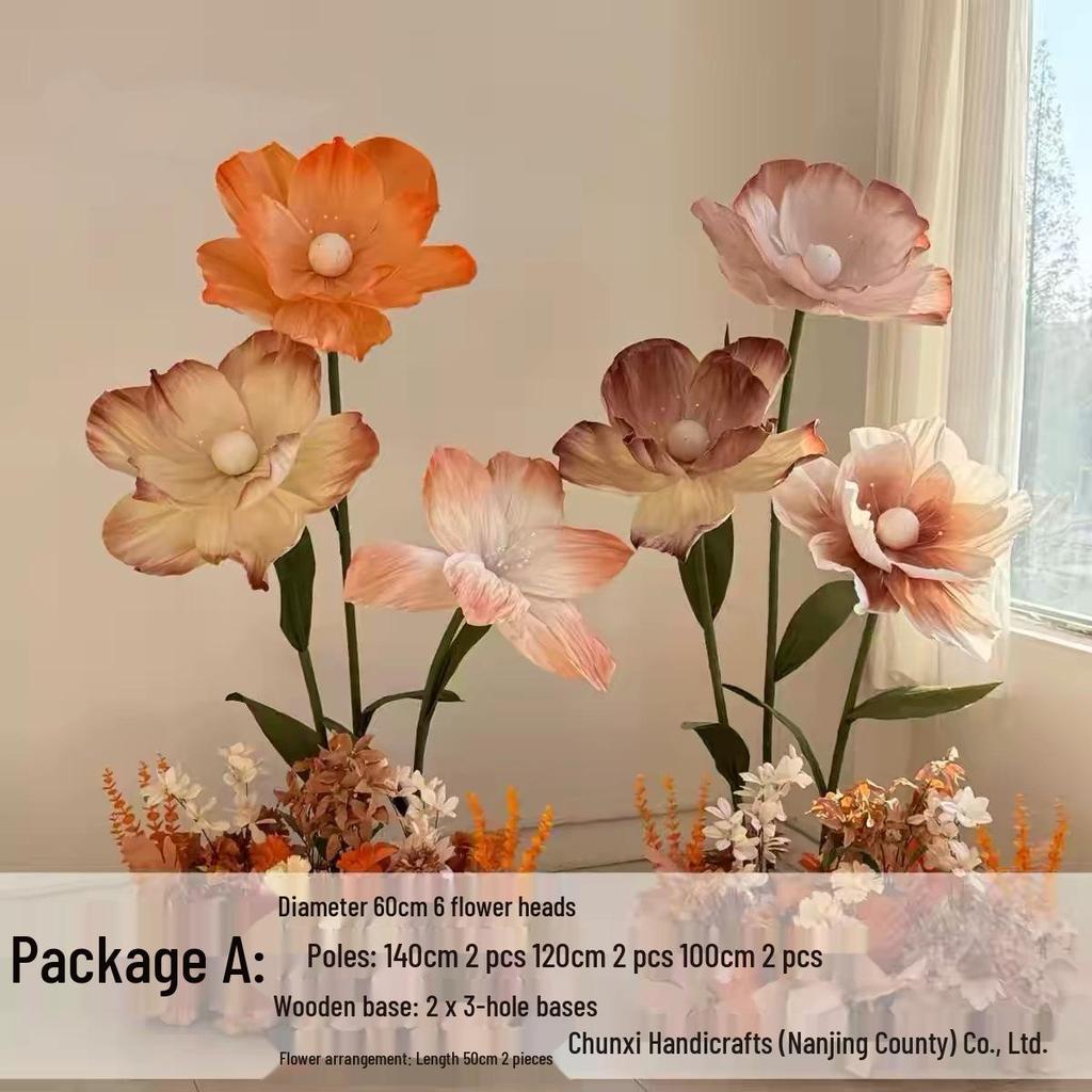 Giant Coffee-Colored Autumn Paper Poppy Flowers for Wedding and Window Displays
