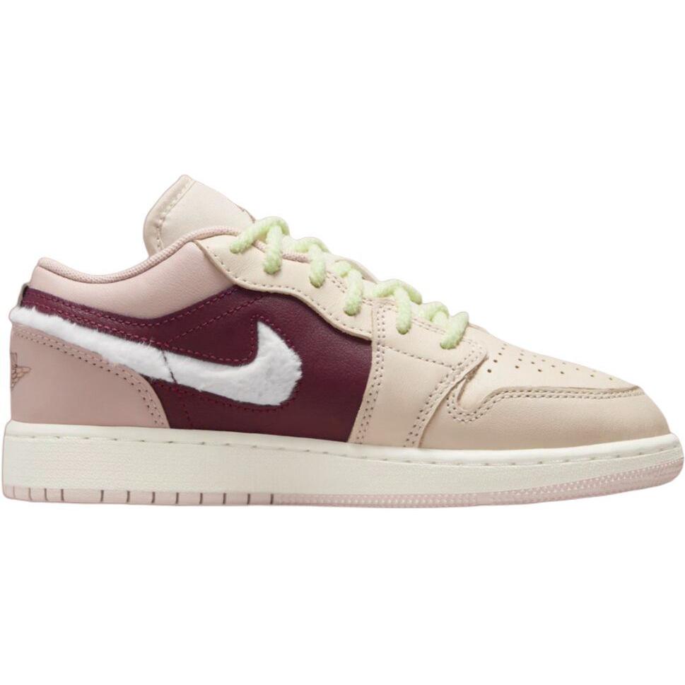 Кроссовки Air Jordan 1 Low SE GS Fur Swoosh Kids Pink Legend-Light-Brown Pink-Oxford FZ3928-200