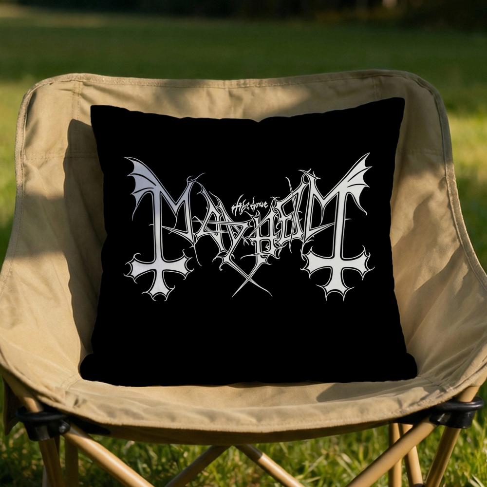 Band MMayhem Cushion Cover Soft Reversible  Durable Pillow Cover  MultiScene Use for Home  Car Daily Comfort