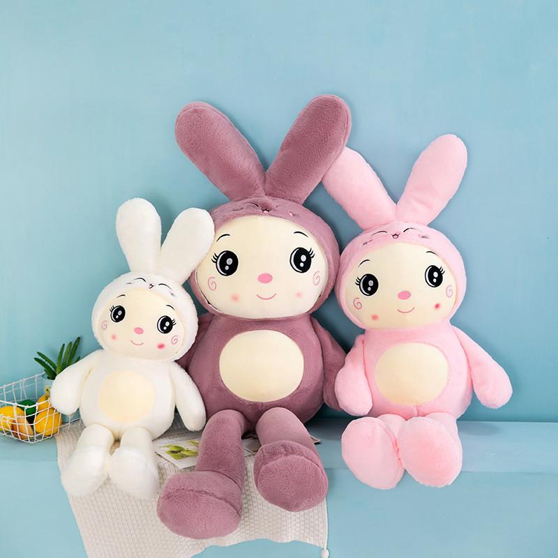 Большая плюшевая игрушка-подушка в виде кролика, очаровательная мягкая набивная кукла-зайчик для детей, подарки