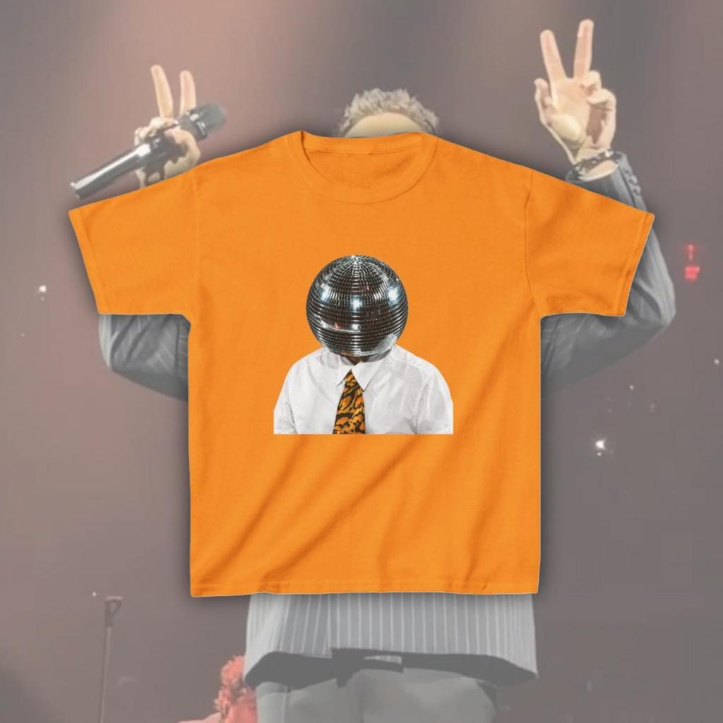 disco ball head harry styles baby tee, together together tour 2026&2027, pop music merch concert, fan gift, kiss all the time disco occasion