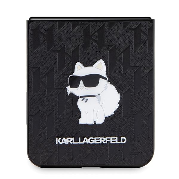 Karl Lagerfeld Klhczf5Sapchnpk Z Flip5 F731 Hardcase Black/Black Saffiano Monogram Choupette Pin