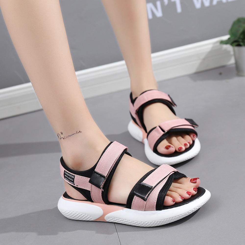 Fashion Large Size Sports Sandals for Women's Summer 2025 New Casual Adjustable Sponge Cake Thick Soled Beach Shoes