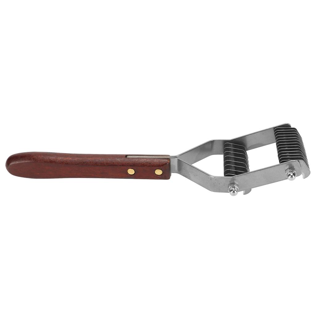 Расческа для удаления колтунов у питомцев 2 ряда лезвий из нержавеющей стали деревянная ручка грабли для подшерстка питомца для кошки собаки