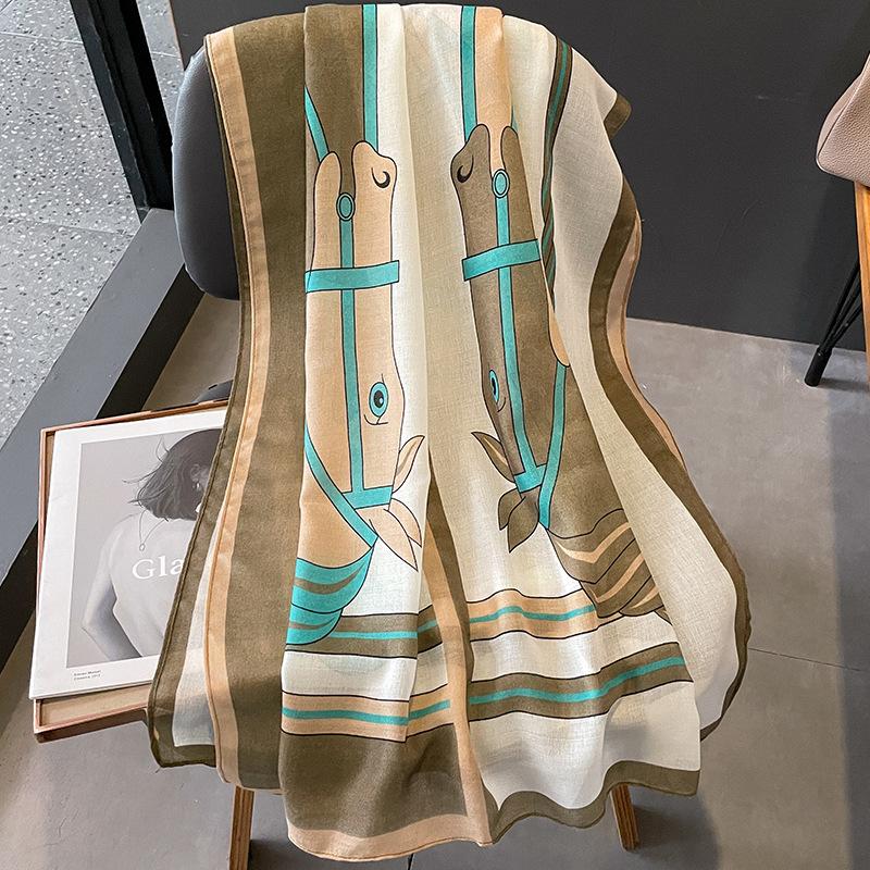 1PC 180*90cm Keep Warm New Elegant Luxury Silk Scarf Decoration Shawl Sun Protection With Women Fashion