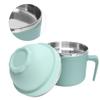 Portable Lunch Box Double Layer Thermal Noodle Bowl with Handle Kitchen Utensils Green