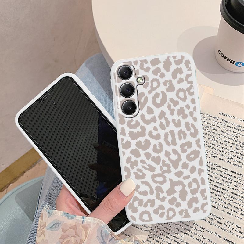 Мягкий силиконовый чехол с леопардовым узором для Xiaomi Redmi Note 13 Pro Samsung A55 M35 S24 iPhone Huawei Honor Realme Camera Защитный противоударный чехол